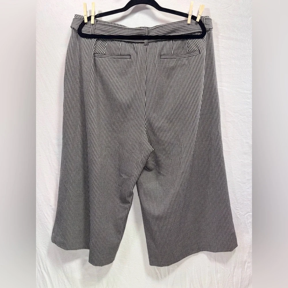 Lane Bryant wide Leg black & white mini checkered cropped pants Women’s size 20 - Picture 8 of 14
